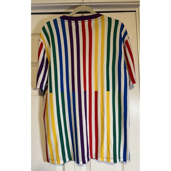Guess J Balvin 2020 rainbow stripe white t shirt NEW NWT M Medium men  spell out - Picture 4 of 16